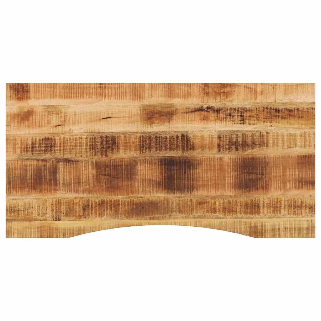 Bordplade med kurvet form 120x50x2,5 cm ru massivt mangotræ Bordplade med kurvet form 120x50x2,5 cm ru massivt mangotræ
