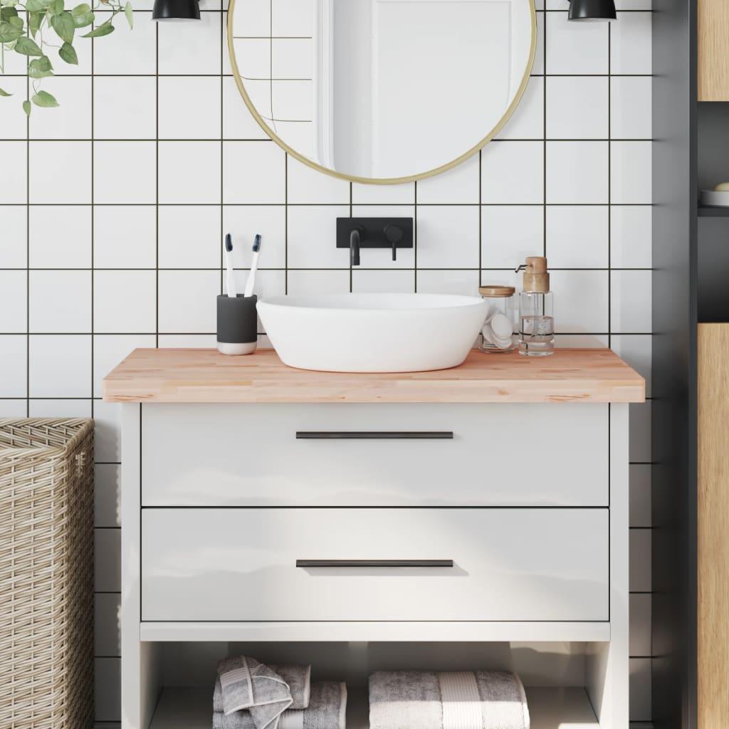 Bordplade til badeværelse 100x50x4 cm massivt bøgetræ Bordplade til badeværelse 100x50x4 cm massivt bøgetræ