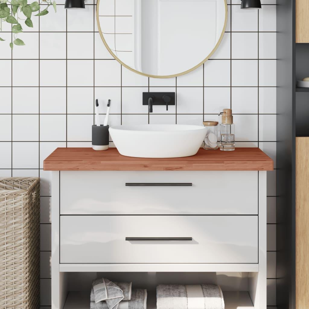 Bordplade til badeværelse 100x60x4 cm massivt bøgetræ Bordplade til badeværelse 100x60x4 cm massivt bøgetræ