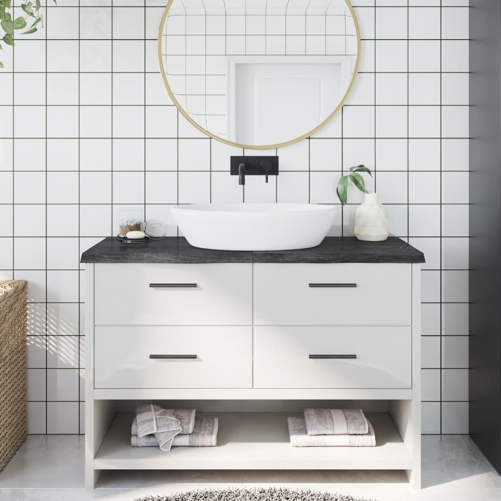 Bordplade til badeværelse 120x50x(2-4) cm massivt træ mørkebrun Bordplade til badeværelse 120x50x(2-4) cm massivt træ mørkebrun