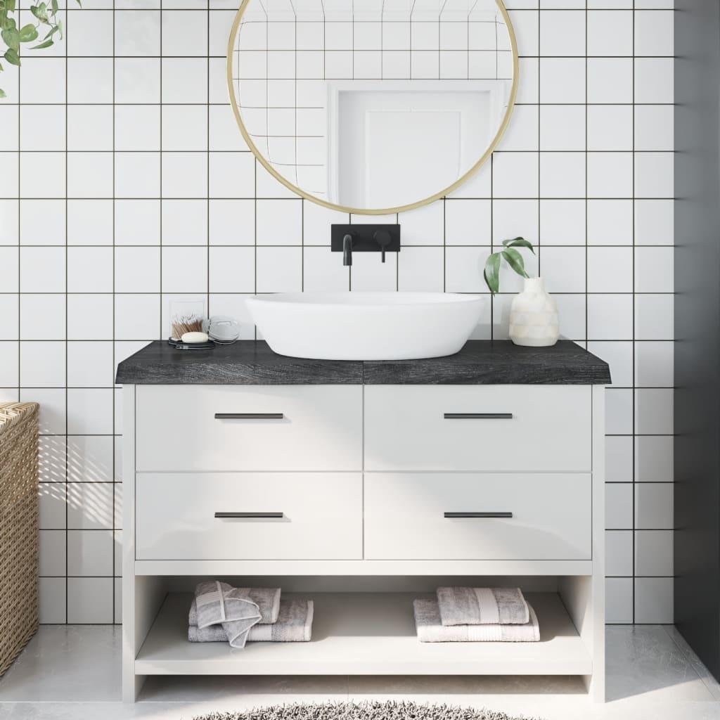Bordplade til badeværelse 120x50x(2-6) cm massivt træ mørkebrun Bordplade til badeværelse 120x50x(2-6) cm massivt træ mørkebrun