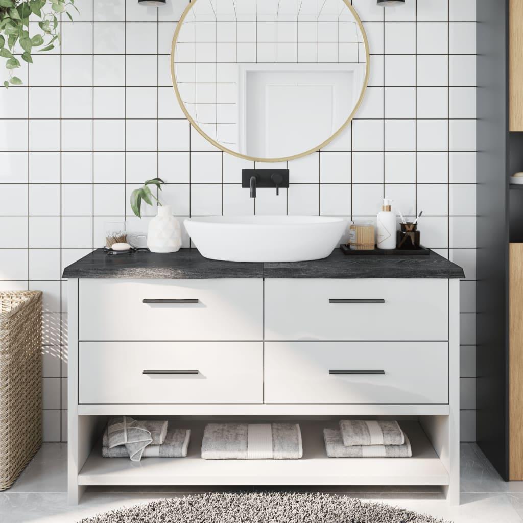 Bordplade til badeværelse 140x60x(2-4) cm massivt træ mørkebrun Bordplade til badeværelse 140x60x(2-4) cm massivt træ mørkebrun