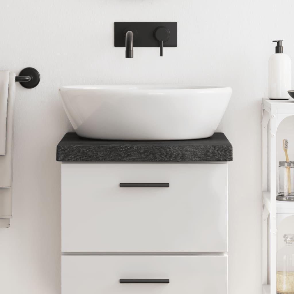 Bordplade til badeværelse 40x30x(2-6) cm massivt træ mørkebrun Bordplade til badeværelse 40x30x(2-6) cm massivt træ mørkebrun
