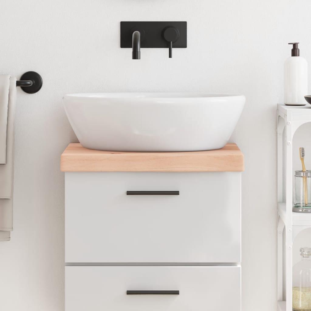 Bordplade til badeværelse 40x30x(2-6) cm massivt træ ubehandlet Bordplade til badeværelse 40x30x(2-6) cm massivt træ ubehandlet