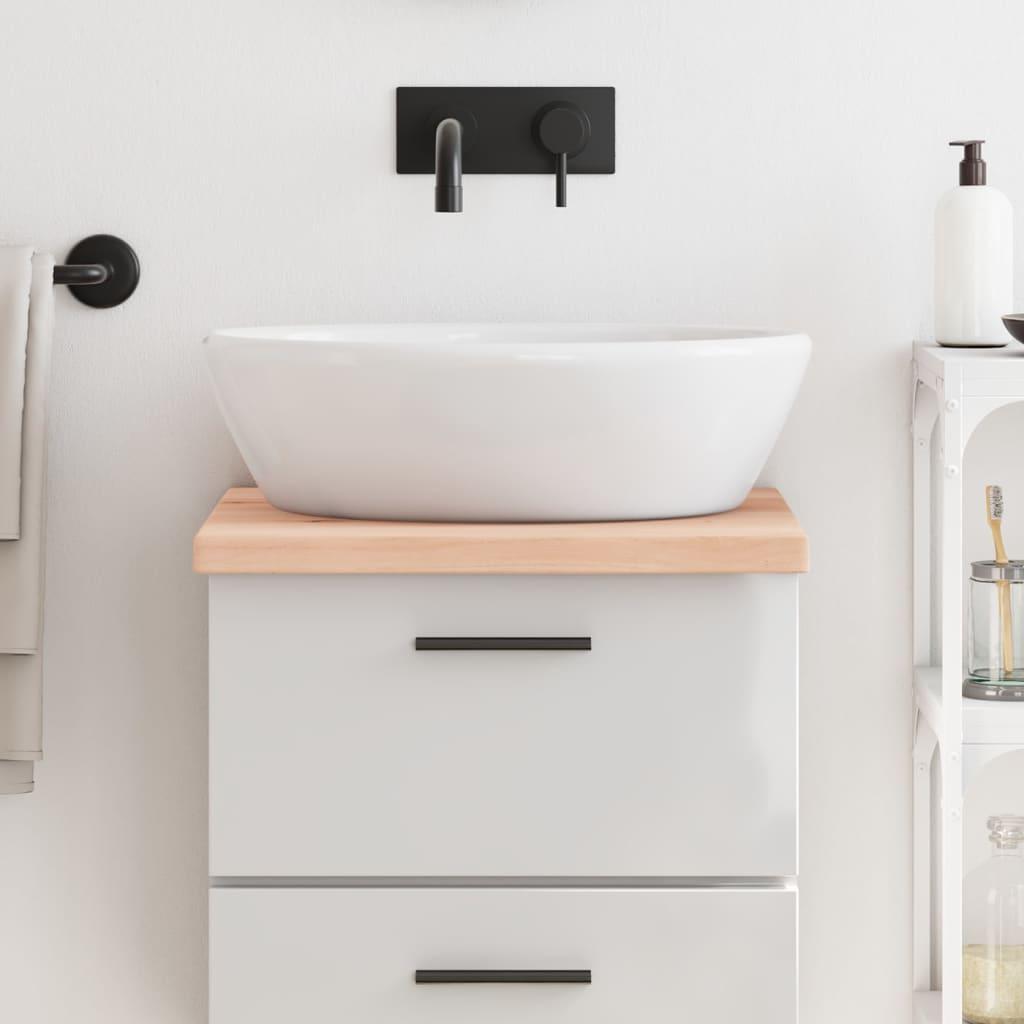 Bordplade til badeværelse 40x60x(2-4) cm massivt træ ubehandlet Bordplade til badeværelse 40x60x(2-4) cm massivt træ ubehandlet