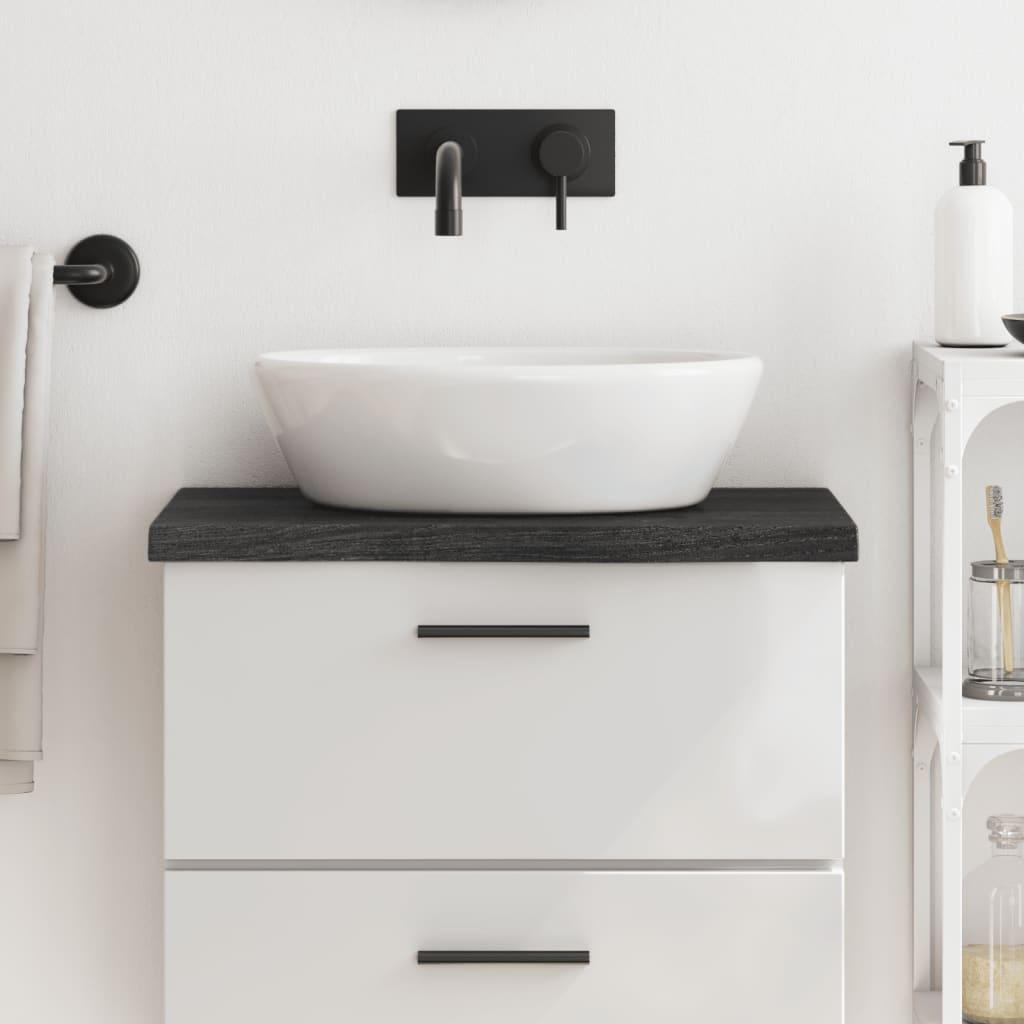 Bordplade til badeværelse 60x40x(2-4) cm massivt træ mørkebrun Bordplade til badeværelse 60x40x(2-4) cm massivt træ mørkebrun
