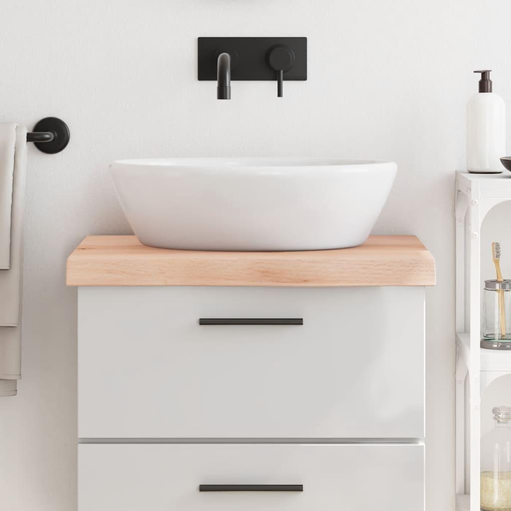 Bordplade til badeværelse 60x60x(2-6) cm massivt træ ubehandlet Bordplade til badeværelse 60x60x(2-6) cm massivt træ ubehandlet