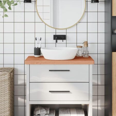 Bordplade til badeværelse 80x40x4 cm massivt bøgetræ
