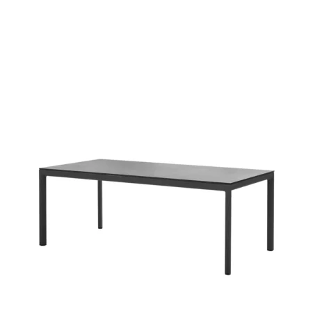 Cane-line Drop spisebord Fossil black-lavagråt aluminiumsstativ 100x200cm