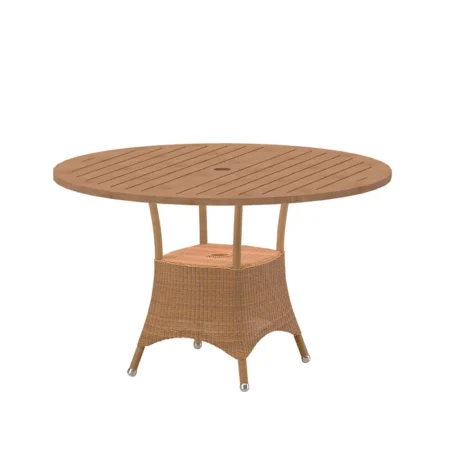 Cane-line Lansing spisebord Ø120 cm Teak-weave natur