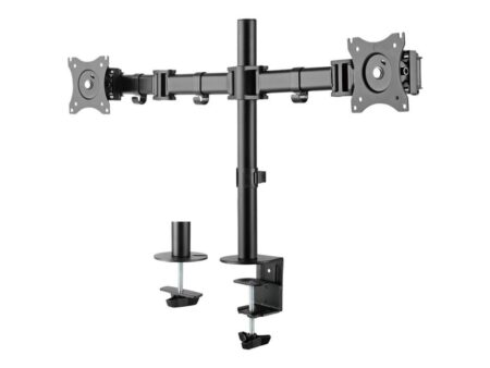 Dobbelt skærmholder til skrivebord - ARM-0300-B med klemme