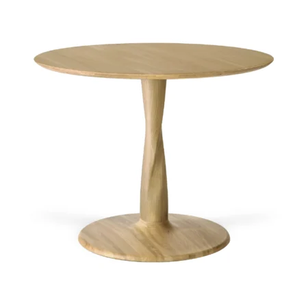 Ethnicraft Torsion spisebord Lakeret eg, Ø90×69 cm