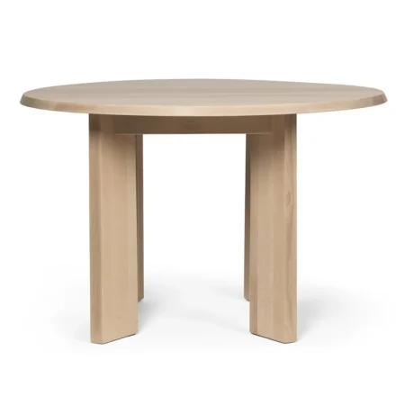 Ferm Living, Bevel Spisebord Ø117 cm - White Oiled Oak