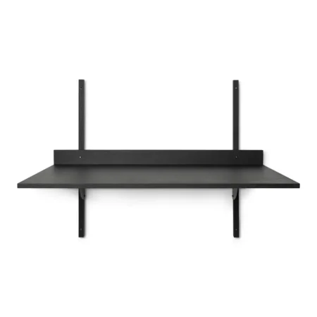 Ferm Living, Sector Vægmonteret skrivebord - Black Ash/Black Brass