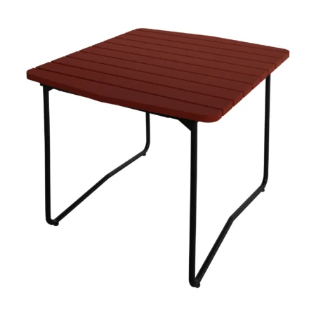 Grythyttan Stålmöbler B31 spisebord Mørkerød lakeret eg-sort stålstativ, 84x92 cm