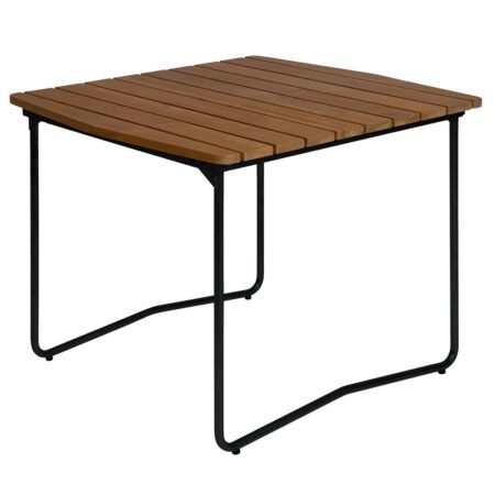 Grythyttan Stålmöbler, Bord B31 84 Ubehandlet teak / sort stel