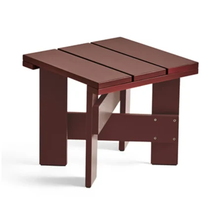 HAY Crate Low Table bord 45x45x40 cm lakeret fyrretræ Iron red