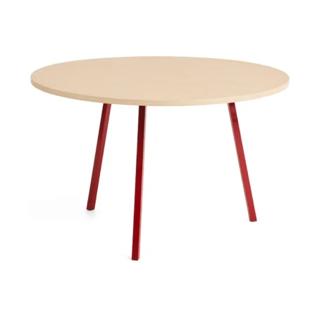 HAY Loop Stand spisebord Ø120 cm Maroon red-clear lacq. oak