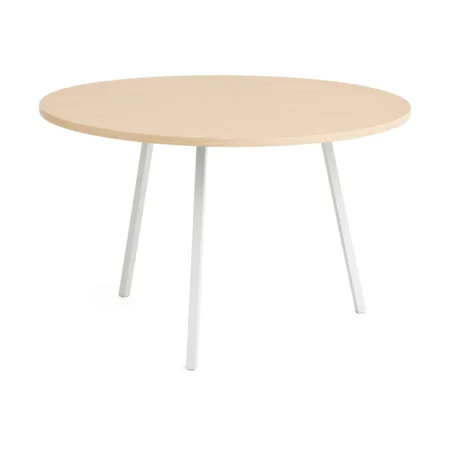 HAY Loop Stand spisebord Ø120 cm White-clear lacq. oak