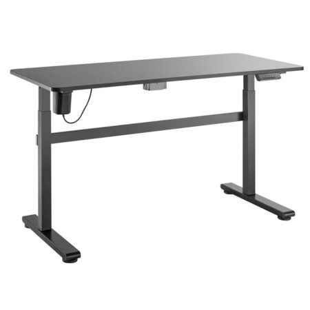 Hæve/sænkebord ergo office – elektrisk, grå, max højde 118 cm, 50 kg, med bordplade til siddende arbejde (ER-434)