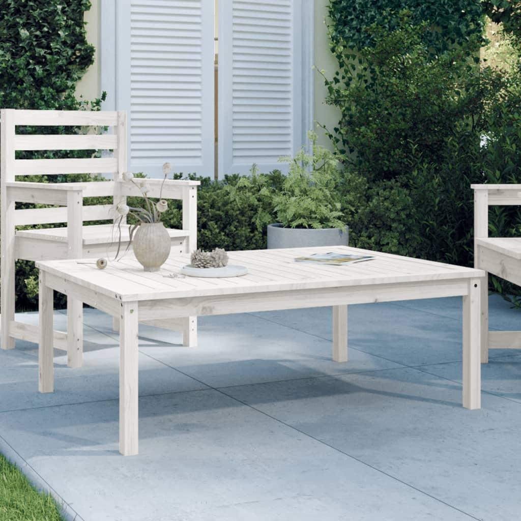 Havebord 121x82,5x45 cm massivt fyrretræ hvid Havebord 121x82,5x45 cm massivt fyrretræ hvid
