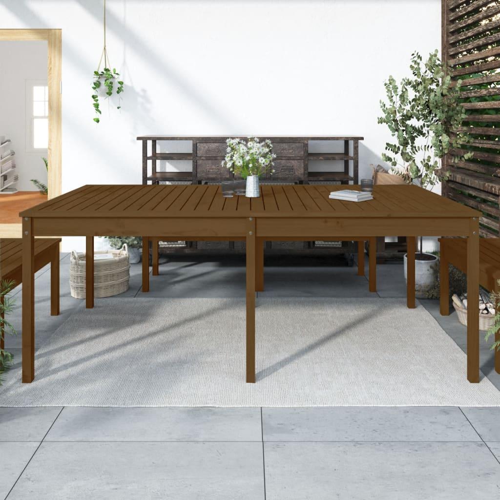 Havebord 203,5x100x76 cm massivt fyrretræ gyldenbrun Havebord 203,5x100x76 cm massivt fyrretræ gyldenbrun