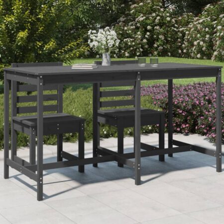 Havebord 203,5x90x110 cm massivt fyrretræ grå