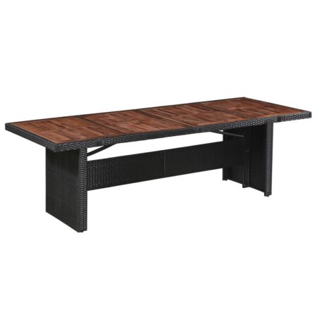 Havebord 240x90x74 cm polyrattan og akacietræ