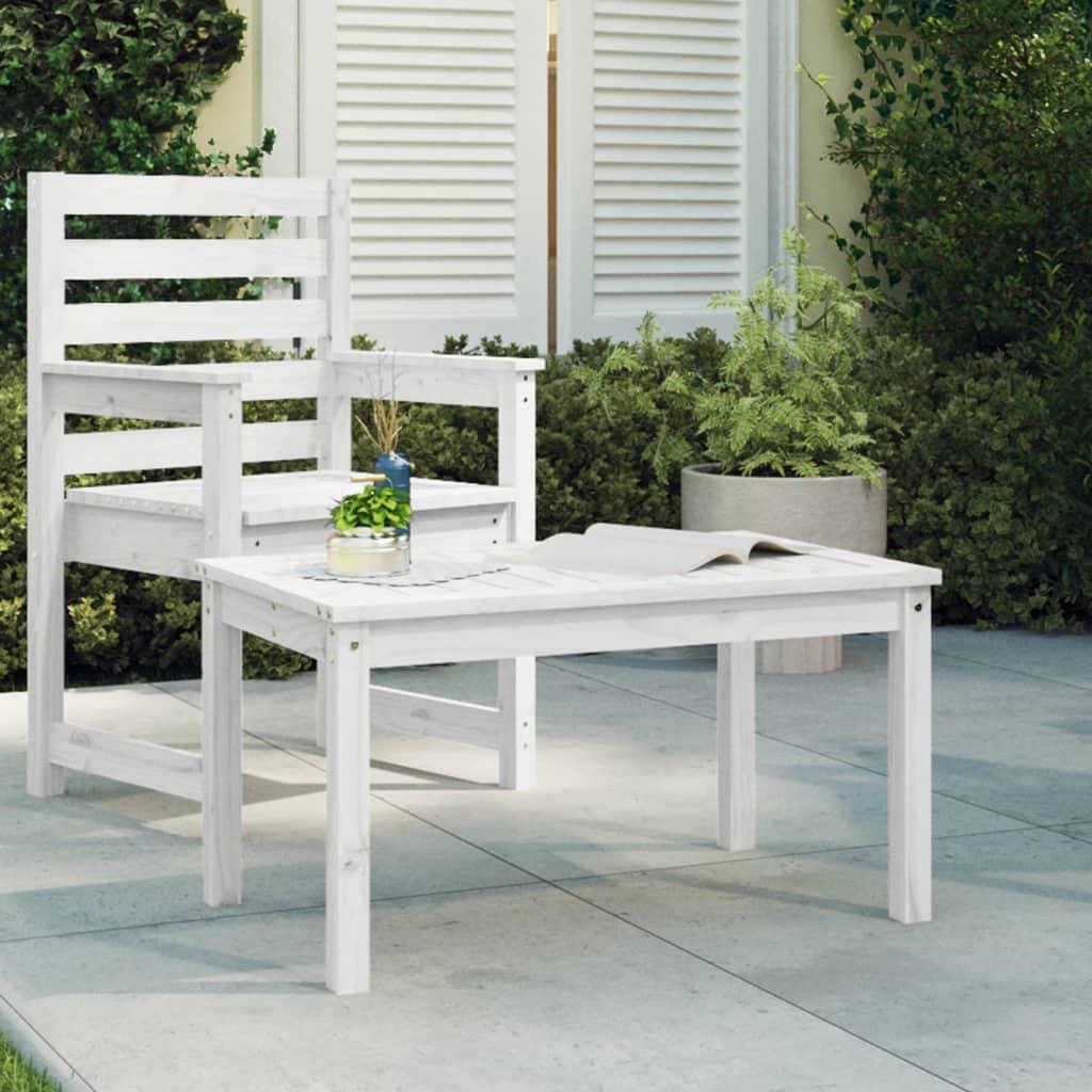 Havebord 82,5x50,5x45 cm massivt fyrretræ hvid Havebord 82,5x50,5x45 cm massivt fyrretræ hvid