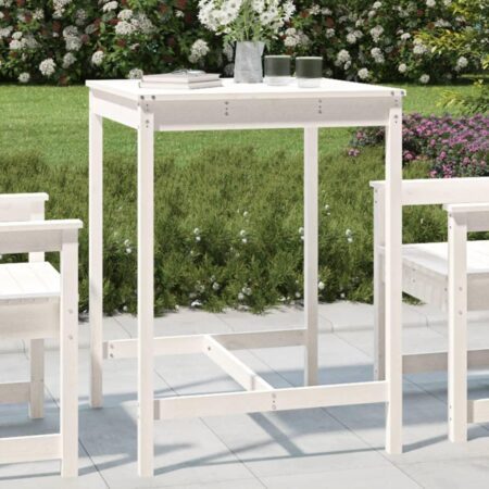 Havebord 82,5x82,5x110 cm massivt fyrretræ hvid