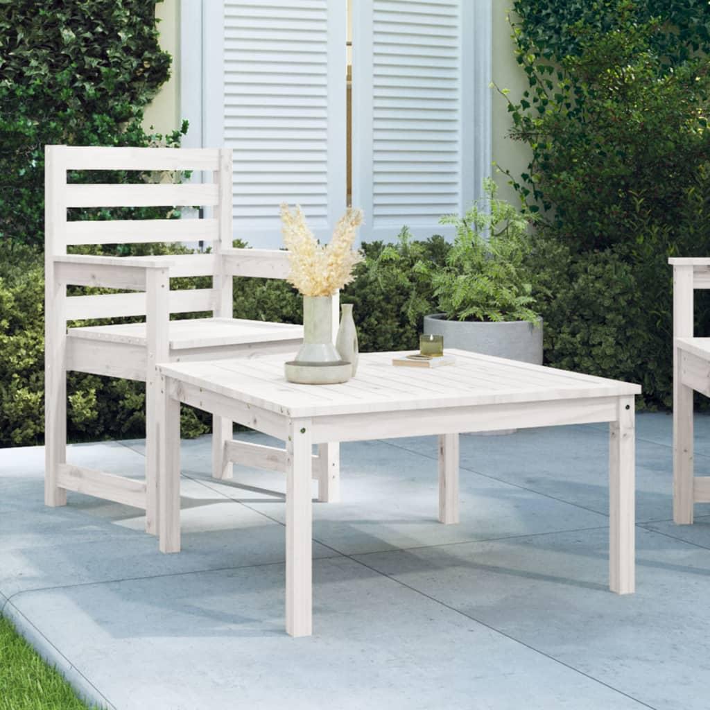 Havebord 82,5x82,5x45 cm massivt fyrretræ hvid Havebord 82,5x82,5x45 cm massivt fyrretræ hvid