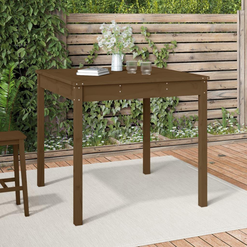 Havebord 82,5x82,5x76 cm massivt fyrretræ gyldenbrun Havebord 82,5x82,5x76 cm massivt fyrretræ gyldenbrun