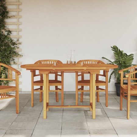 Havebord med udtrÃ¦k 110-160x80x75 cm massivt teaktrÃ¦