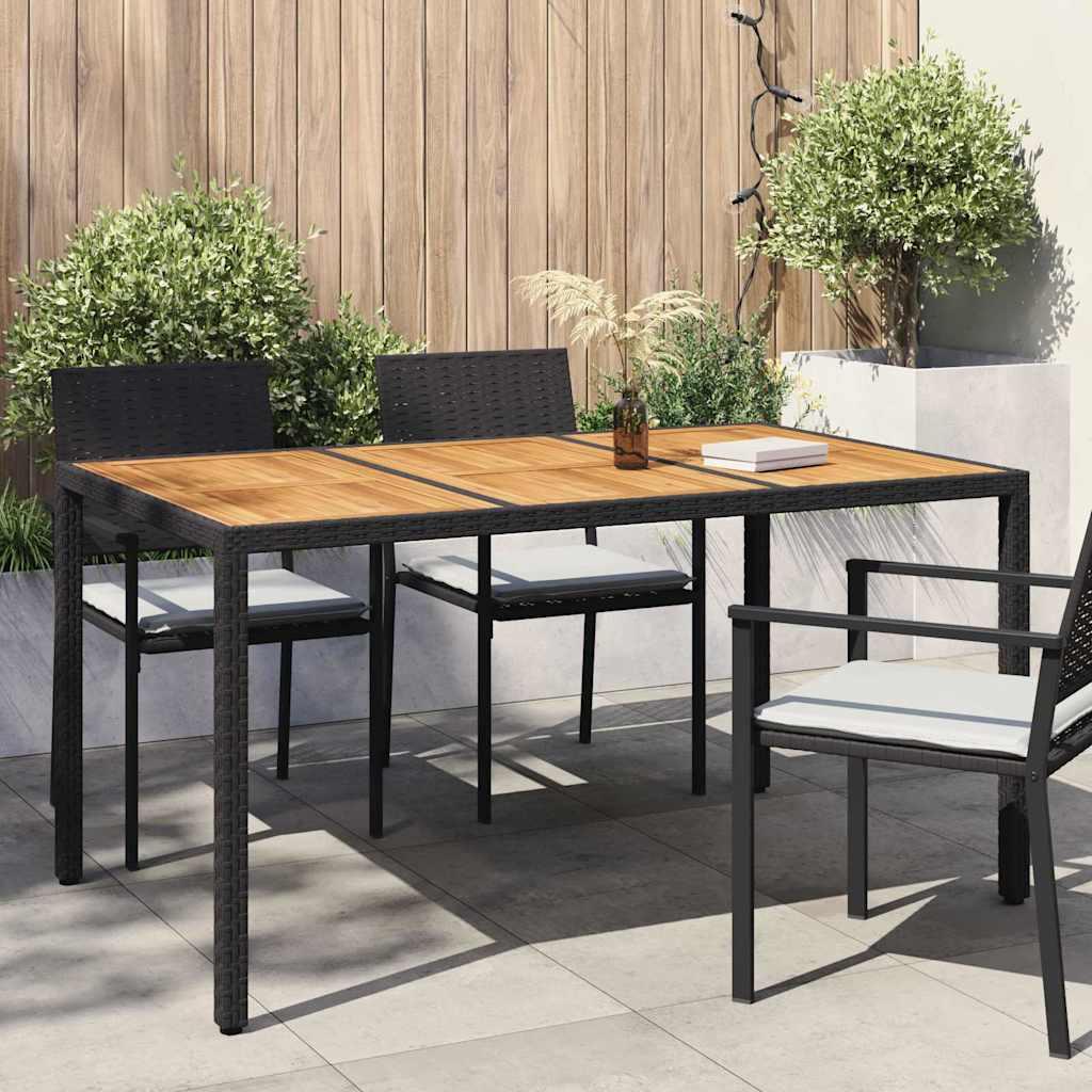 Havemøbel Bord Sort 150 x 90 x 75 cm polyrattan Havemøbel Bord Sort 150 x 90 x 75 cm polyrattan
