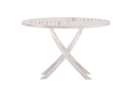 Kenya havebord Ø120cm whitewash