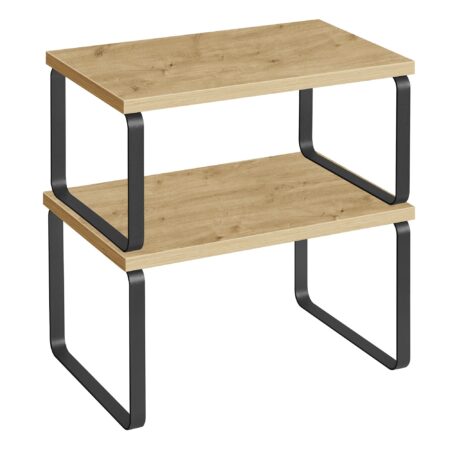 Køkkenhylder til bordplade - sæt med 2 stk. | ARTISAN OAK / sort