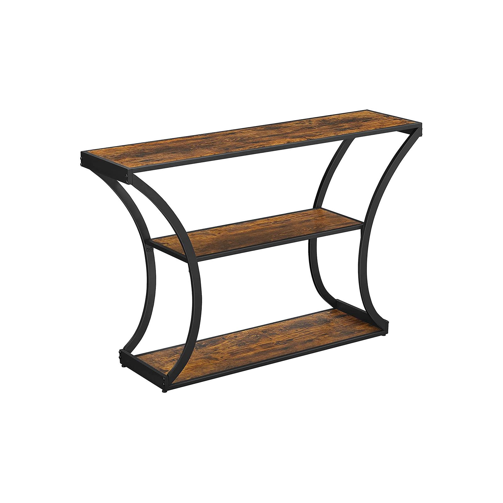 Konsolbord buede ben, udvidet bordplade, vintage brun/sort (LNT089B01) Konsolbord buede ben, udvidet bordplade, vintage brun/sort (LNT089B01)