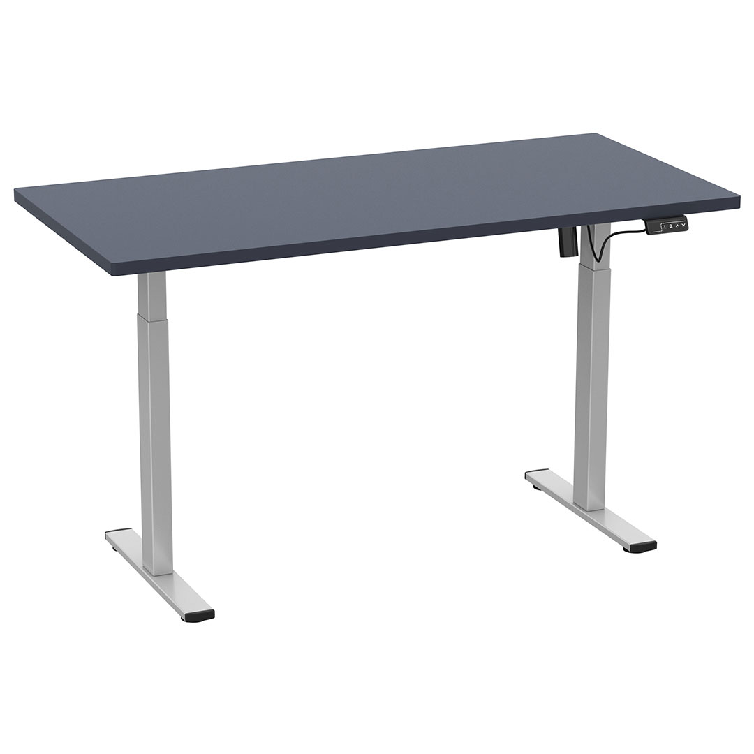 LonaE skrivebord elektrisk hæve sænke funktion 140x50x71-120cm antracit, sølvfarvet LonaE skrivebord elektrisk hæve sænke funktion 140x50x71-120cm antracit, sølvfarvet