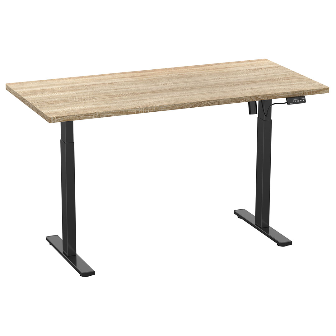 LonaE skrivebord elektrisk hæve sænke funktion 140x50x71-120cm eg dekor, sort LonaE skrivebord elektrisk hæve sænke funktion 140x50x71-120cm eg dekor, sort