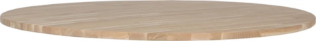 Rund ubehandlet bordplade til plankebord WOOOD Tablo i FSC-certificeret massiv eg Ø120 cm