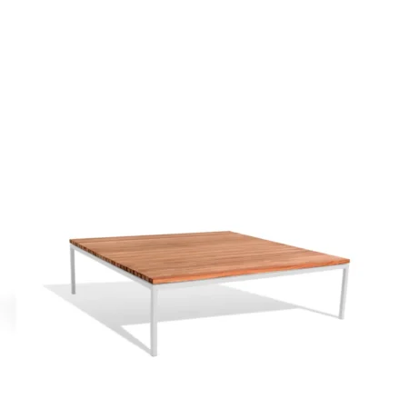 Skargaarden Bönan loungebord Teak, large, lysegrå aluminiumsramme