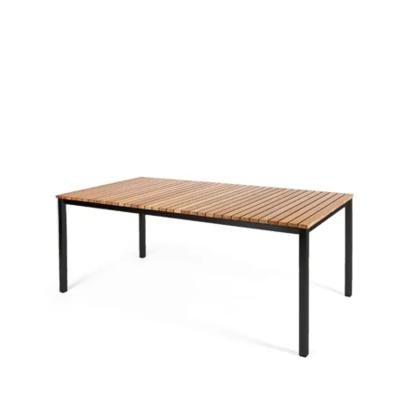 Skargaarden Häringe spisebord Teak, large, sort stålstativ