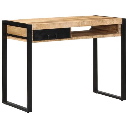 Skrivebord 100x50x75 cm massivt ru mangotræ