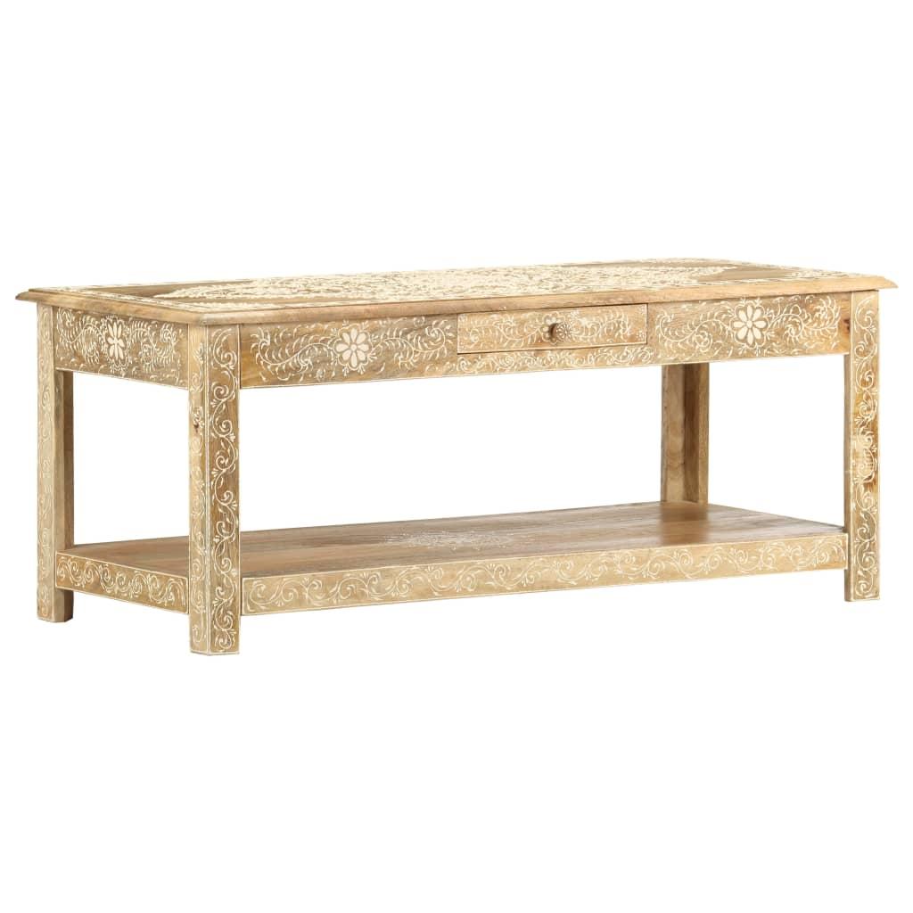 Sofabord 110 x 50 x 45 cm håndmalet massivt mangotræ Sofabord 110 x 50 x 45 cm håndmalet massivt mangotræ