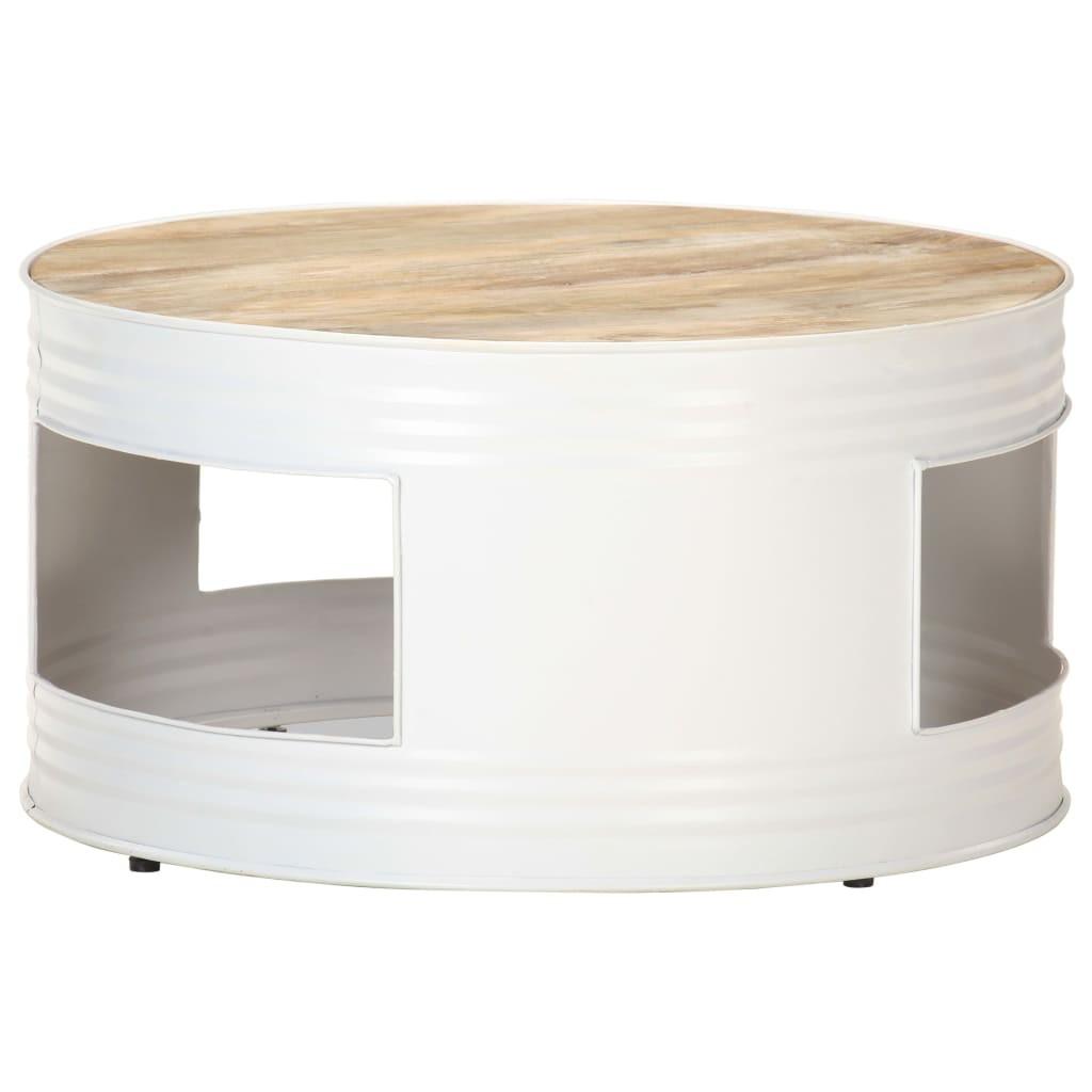 Sofabord 68x68x36 cm massivt mangotræ hvid Sofabord 68x68x36 cm massivt mangotræ hvid