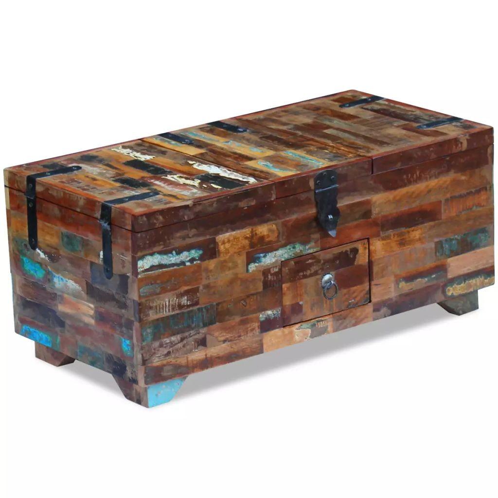 Sofabord 80x40x35 cm massivt genbrugstræ Sofabord 80x40x35 cm massivt genbrugstræ