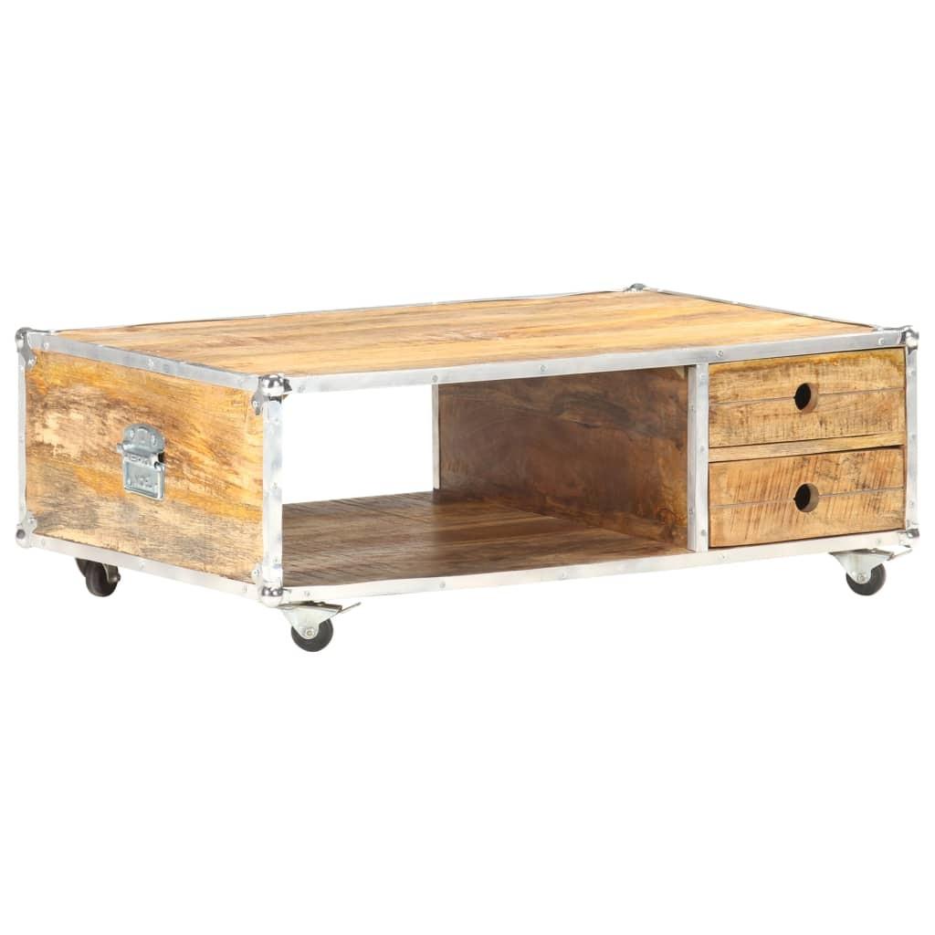 Sofabord 89x59x33 cm massivt ru mangotræ Sofabord 89x59x33 cm massivt ru mangotræ