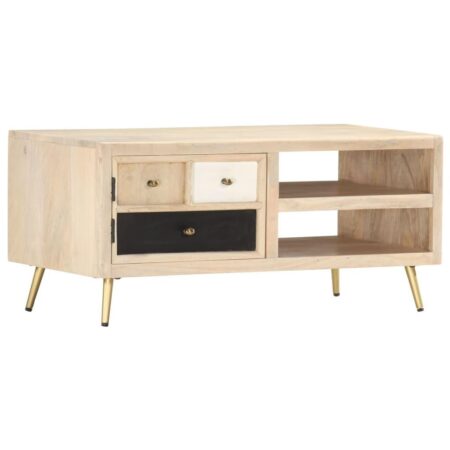 Sofabord 90 x 45 x 40 cm massivt mangotræ