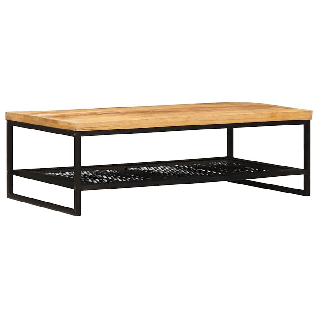 Sofabord Brun og sort 110 x 55 x 35 cm Massivt mangotræ Sofabord Brun og sort 110 x 55 x 35 cm Massivt mangotræ