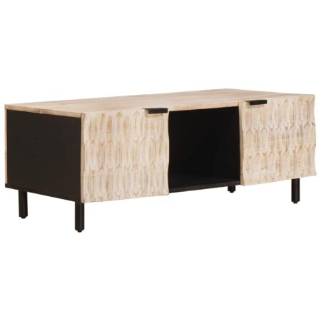 Sofabord Hvid 100 x 54 x 40 cm Massivt mangotræ